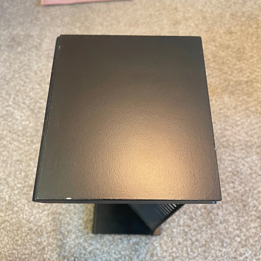 Vintage Y2k 25 CD Storage‎ Desk Stand Holder Display Metal Wire Rack black wood